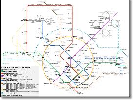 Singapore MRT & LRT train / rail map